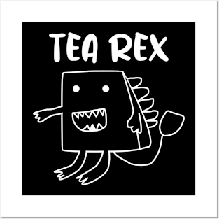 Tea Rex Funny Pun Posters and Art